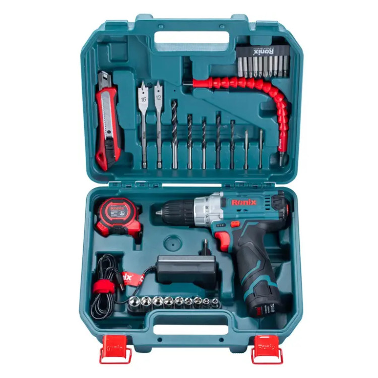 کیت دریل شارژی 12 ولت تک باتری 35 پارچه رونیکس مدل RS-8611
